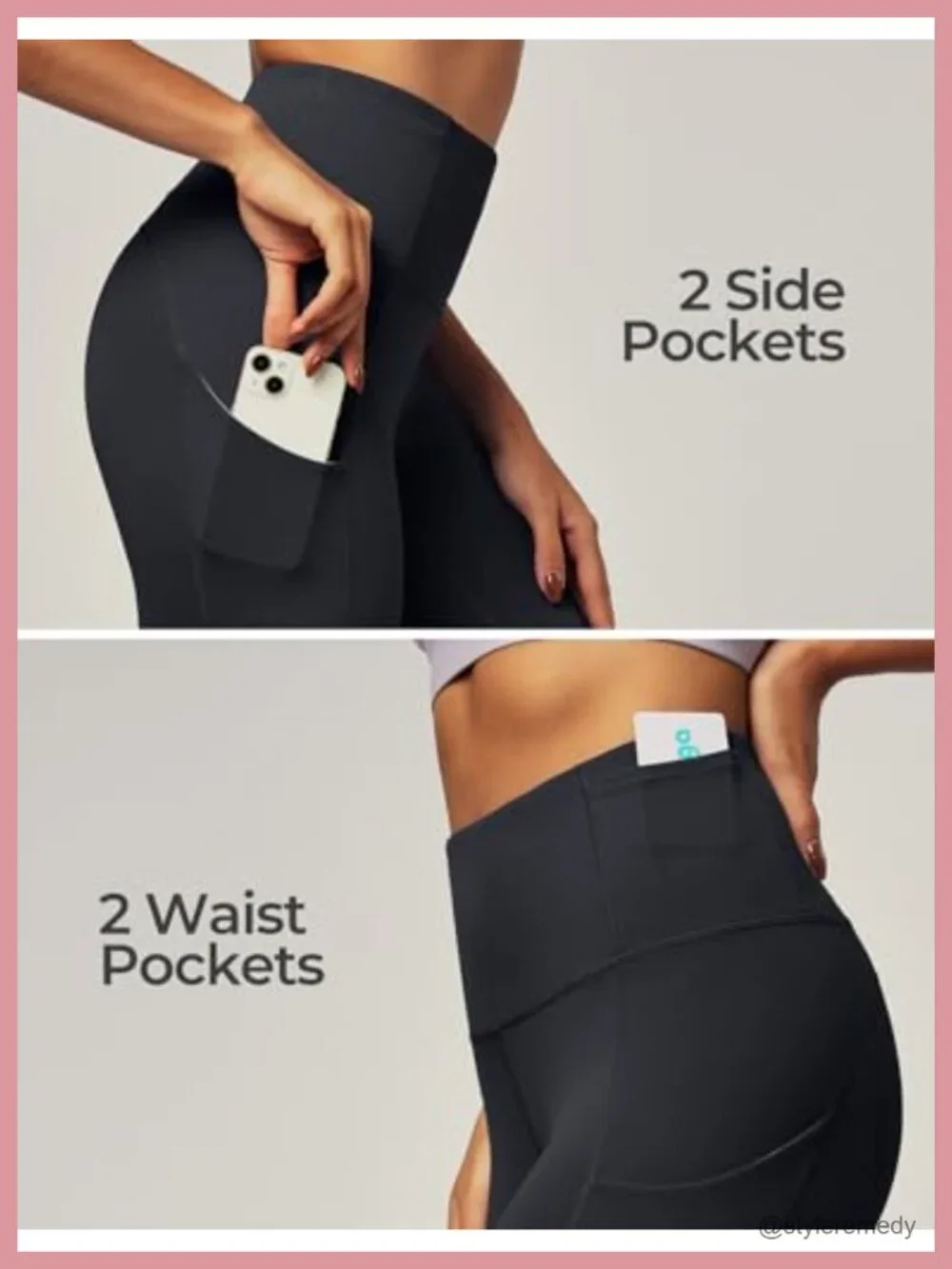 High Waisted Tummy Control Leggings with Pockets Butt Lifting Yoga Pants 4